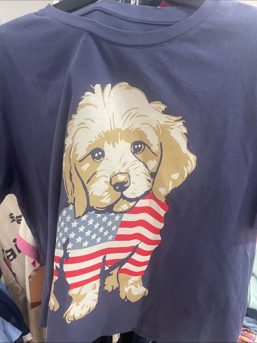 Bundle - Puppy Graphic Dog T-Shirt with American Flag
